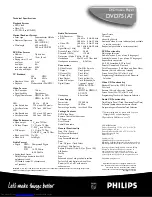 Preview for 2 page of Philips DVD751AT Specifications