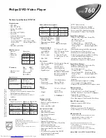 Предварительный просмотр 2 страницы Philips DVD760 Specifications