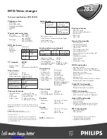 Предварительный просмотр 2 страницы Philips DVD783CH Specifications