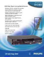 Preview for 1 page of Philips DVD850 Specifications