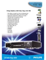 Предварительный просмотр 1 страницы Philips DVD950 Specifications