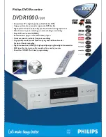 Предварительный просмотр 1 страницы Philips DVDR1000 MkII Technical Specifications