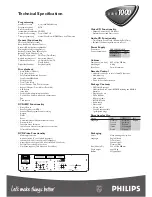 Предварительный просмотр 3 страницы Philips DVDR1000 MkII Technical Specifications