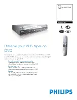 Philips DVDR3320V Series Specifications preview