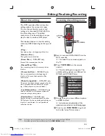 Preview for 33 page of Philips DVDR3365 User Manual