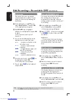 Preview for 62 page of Philips DVDR3455H User Manual