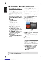 Preview for 64 page of Philips DVDR3455H User Manual