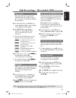 Preview for 49 page of Philips DVDR3510V User Manual