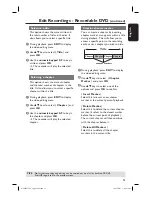 Preview for 51 page of Philips DVDR3510V User Manual