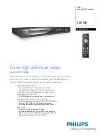 Предварительный просмотр 1 страницы Philips DVDR3597H Specifications