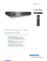 Preview for 1 page of Philips DVDR3600 Specifications