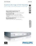 Preview for 1 page of Philips DVDR610 Technical Specifications