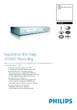 Preview for 1 page of Philips DVDR615 Specification Sheet