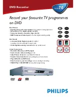 Philips DVDR70/001 Technical Specifications preview