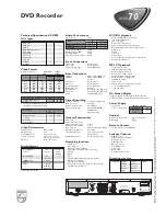 Предварительный просмотр 2 страницы Philips DVDR70/001 Technical Specifications