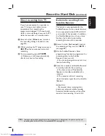 Preview for 41 page of Philips DVDR7250H User Manual