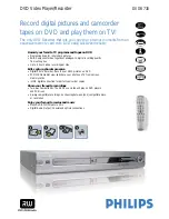 Preview for 1 page of Philips DVDR730/00 Technical Specifications