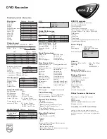 Preview for 2 page of Philips DVDR75/001 Specifications