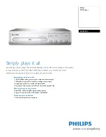 Предварительный просмотр 1 страницы Philips DVP 1013 Specifications