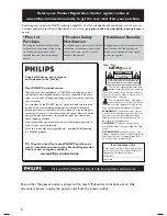 Предварительный просмотр 2 страницы Philips DVP 1013 User Manual