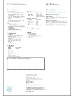 Preview for 2 page of Philips DVP 721VR Specifications