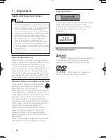 Preview for 3 page of Philips DVP3500K User Manual