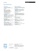 Preview for 3 page of Philips DVP3560 Specifications