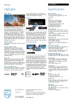 Preview for 2 page of Philips DVP3580 Specifications