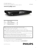 Philips DVP3620 User Manual preview