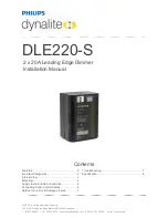 Preview for 1 page of Philips Dynalite DLE220-S Installation Manual