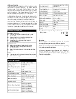 Preview for 4 page of Philips EH313L Manual