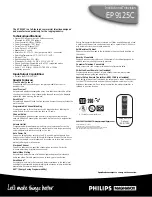 Preview for 2 page of Philips EP9125C Specifications