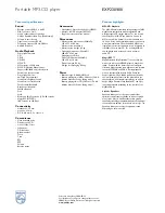 Preview for 2 page of Philips EXP2301 Technical Specifications