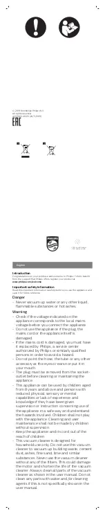 Preview for 1 page of Philips FC9912/01 Quick Start Manual