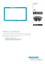 Preview for 1 page of Philips Flavors 42FDF2033 Specifications