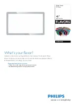 Preview for 1 page of Philips Flavors 42FDF9023 Specifications