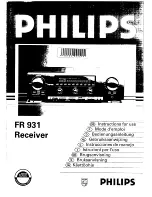 Philips FR 931 Instructions For Use Manual preview