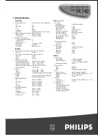 Preview for 4 page of Philips FR740 Specifications