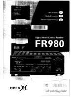 Предварительный просмотр 1 страницы Philips FR980/001 User Manual