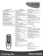 Предварительный просмотр 2 страницы Philips FW 316C Specifications