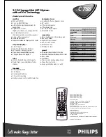 Предварительный просмотр 2 страницы Philips FWC788 Specifications