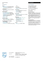 Preview for 2 page of Philips FWM15 Specifications