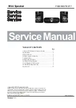 Предварительный просмотр 1 страницы Philips FX20 Service Manual