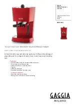 Philips Gaggia RI8154/80 Specifications preview