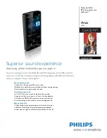 Philips GoGEAR Ariaz SA4ARA16KF Brochure & Specs предпросмотр