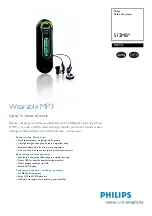 Philips GoGear KEY015 Specification Sheet preview