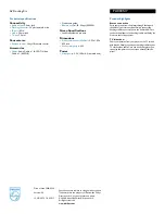 Предварительный просмотр 2 страницы Philips GoGear PAC005 Specifications