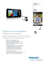 Philips GoGear SA1MUS16K Brochure & Specs preview