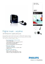 Philips GoGear SA2848 Brochure & Specs предпросмотр