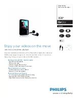 Preview for 1 page of Philips GoGear SA3028 Specifications